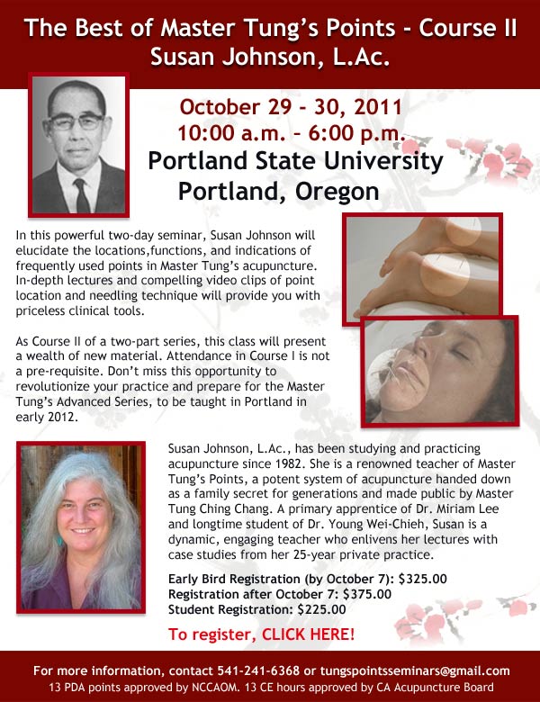 The Best of Master Tung's Points Course 2 at Portland State University October 29-30
